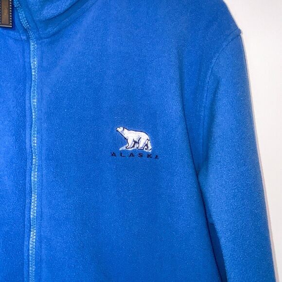 Polar Quality Sportswear Fleece Jacket Medium Blue Alaska Embroidery Retro Cozy - Picture 2 of 10